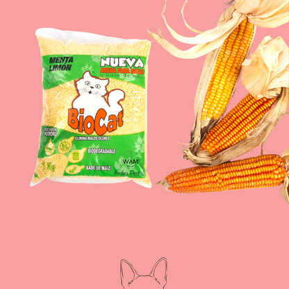 Arena para gato 100% de Maiz Biocat 100% Ecologica - Manzana verde