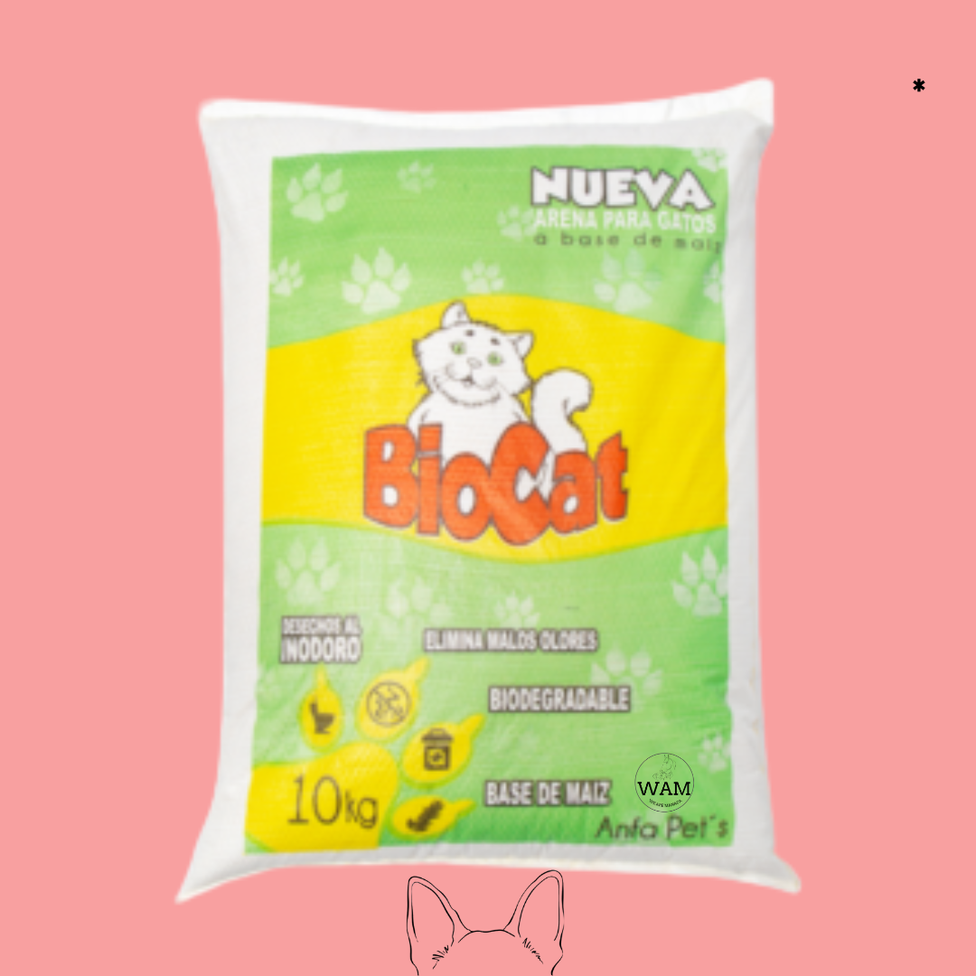 Arena para gato 100% de Maiz Biocat 100% Ecologica - Manzana verde