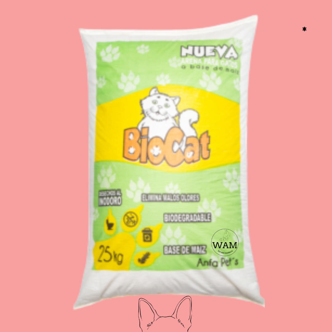 Arena para gato 100% de Maiz Biocat 100% Ecologica - Manzana verde